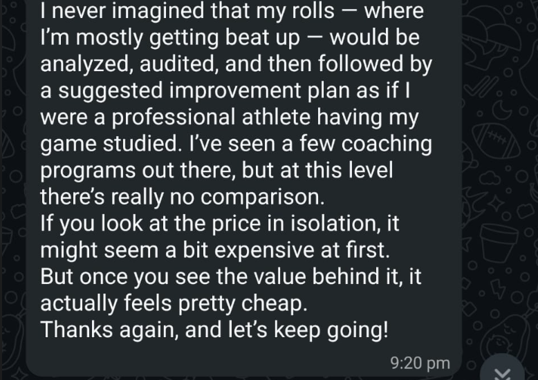 Márcio describing the professional-level analysis and value of the program